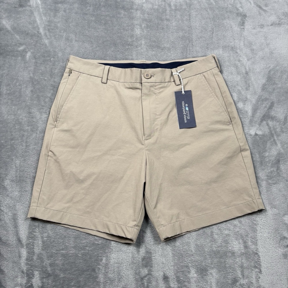 Vineyard Vines On The Go Shorts Mens 31 Khaki OTG Performance Stretch Golf NWT